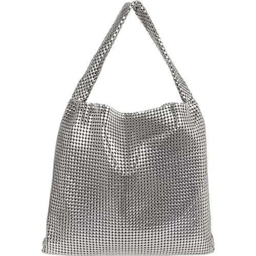 Silver Cabas Bag , female, Sizes: ONE SIZE - Paco Rabanne - Modalova