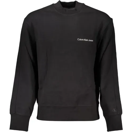 Schwarzer Baumwollpullover mit Logo , Herren, Größe: XL - Calvin Klein - Modalova