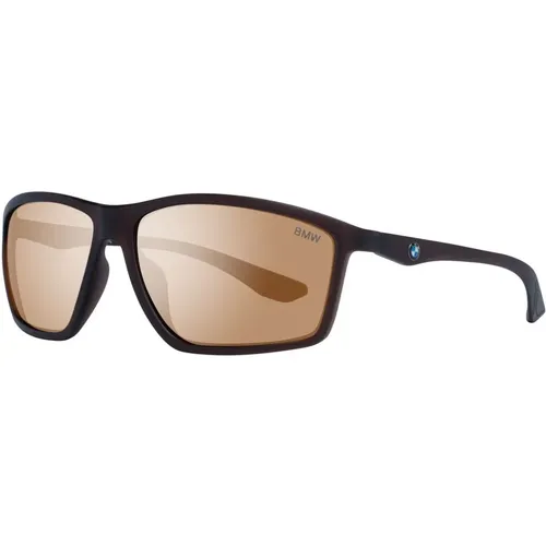 Braune Herren Sonnenbrille Rechteckiges Gestell - BMW - Modalova