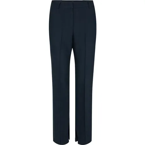 Navy Folded Suit Trousers , female, Sizes: L - Co'Couture - Modalova
