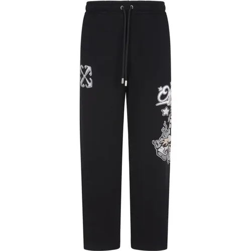 Schwarze Dragon Sweatpants Multicolor , Herren, Größe: L - Off White - Modalova