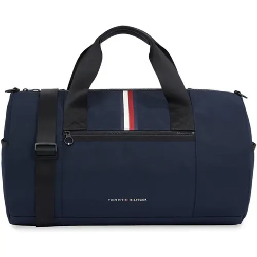 Weekend Bags, male, , Size: ONE SIZE Eco Leather Zipper Shoulder Bag - Tommy Hilfiger - Modalova