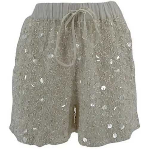 Sequin Shorts Drawstring Waist , female, Sizes: M, XS - P.a.r.o.s.h. - Modalova