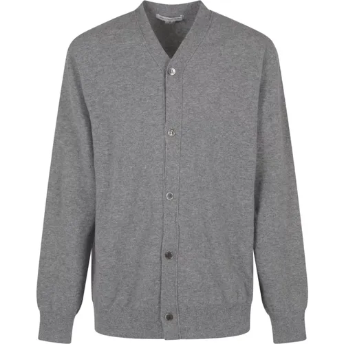 Grauer Herren Cardigan Strickpullover , Herren, Größe: L - Comme des Garçons - Modalova