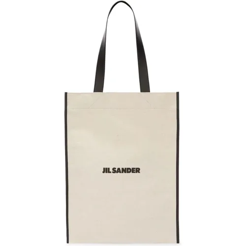 Tote Bags, male, , Size: ONE SIZE Minimalist Canvas Shopper Bag - Jil Sander - Modalova