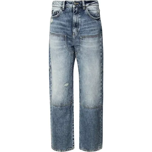 Blaue Baumwoll-Denim-Jeans mit verblasstem Effekt , Damen, Größe: W25 - Icon Denim - Modalova