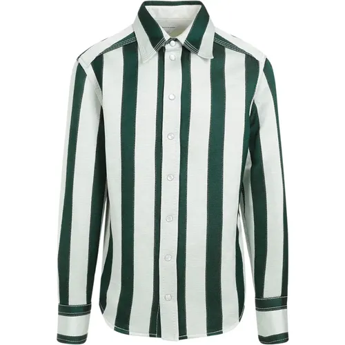 Striped Cotton Shirt Ss24 , male, Sizes: L, S - Bottega Veneta - Modalova
