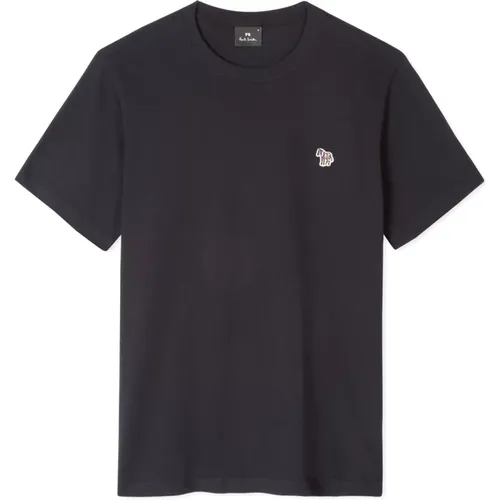 Navy Round Neck Cotton T-Shirt for Men , male, Sizes: 2XL, XL, S, M, L - PS By Paul Smith - Modalova
