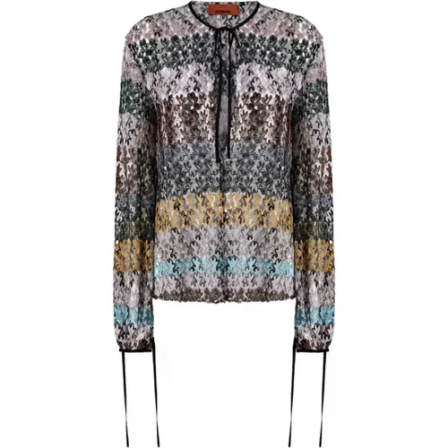 Blouses, female, , Size: S Crew Neck Blouse - Missoni - Modalova