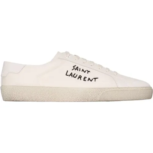 Court Clic Embroidered Sneakers , female, Sizes: 7 UK, 6 UK - Saint Laurent - Modalova