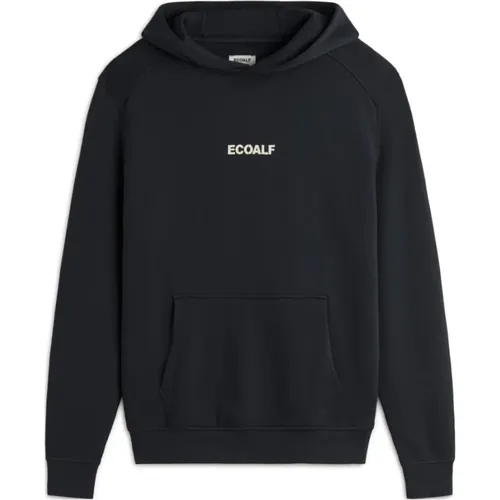 Hoodies, male, , Size: XL Black Hoodie with Modern Silhouette - Ecoalf - Modalova