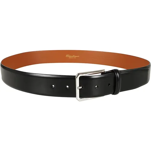 Belts, male, , Size: 105 CM Leather Belt Elegant Style - Santoni - Modalova