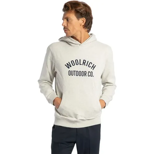 Bio-Baumwoll Kapuzenpullover , Herren, Größe: XL - Woolrich - Modalova