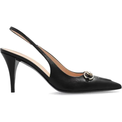 Leather Slingback Pumps , female, Sizes: 5 UK, 8 UK - Gucci - Modalova