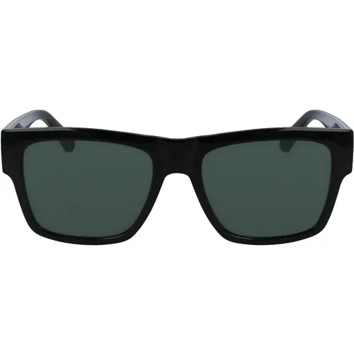 Sunglasses, male, , Size: ONE SIZE Plastic Square Sunglasses Green Lens - Calvin Klein - Modalova