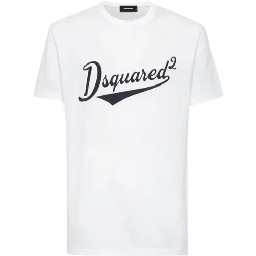 T-Shirts, male, , Size: S Logo Print T-shirt Lightweight Jersey - Dsquared2 - Modalova