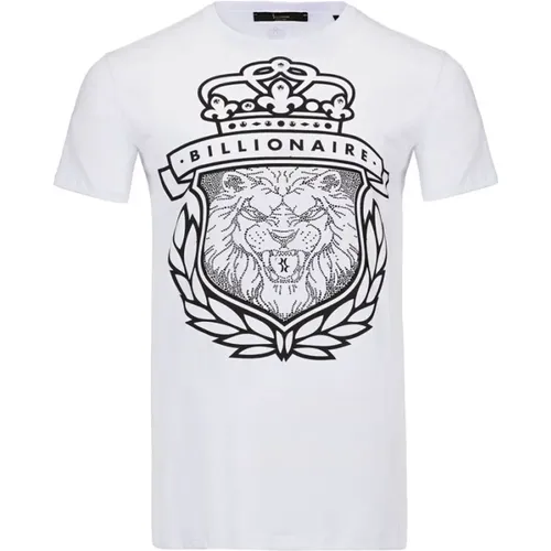 Weißes Logo-Print-Baumwoll-T-Shirt - Billionaire - Modalova