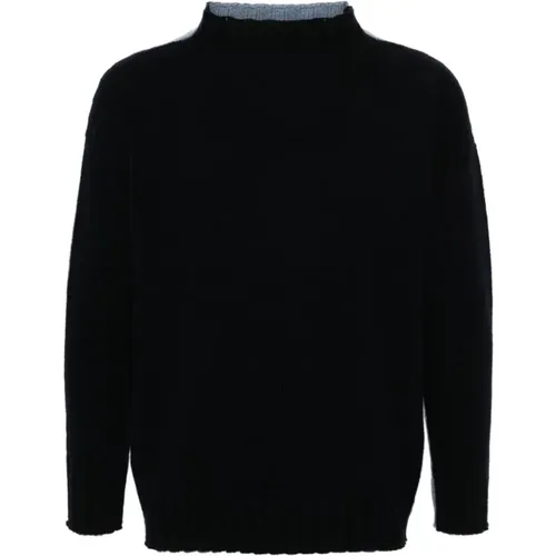 Turtlenecks, male, , Size: M Color-Block Wool Knit Sweater - Tagliatore - Modalova