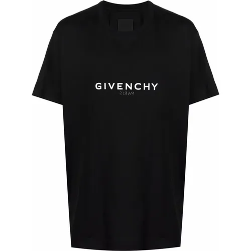 Paris Logo Print Oversized T-Shirt , male, Sizes: L - Givenchy - Modalova