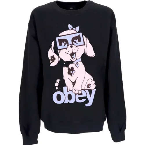 Sweatshirts, male, , Size: L Crew Neck Sweatshirt Puppy - Obey - Modalova