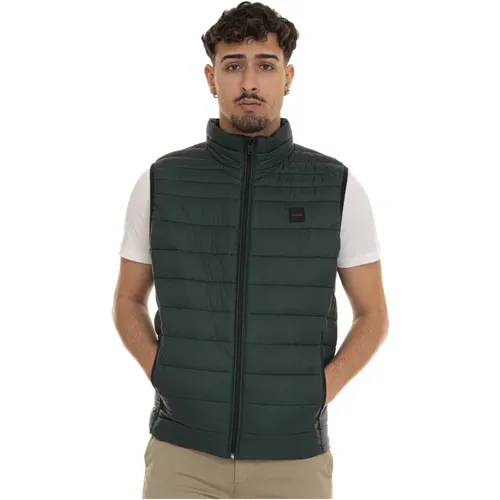 Vests, male, , Size: M Quilted Vest with Side Logo - Boss - Modalova