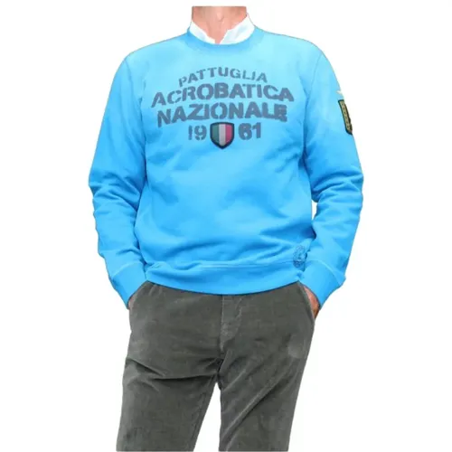 Sweatshirts, male, , Size: XL Vintage Washed Sweatshirt - aeronautica militare - Modalova