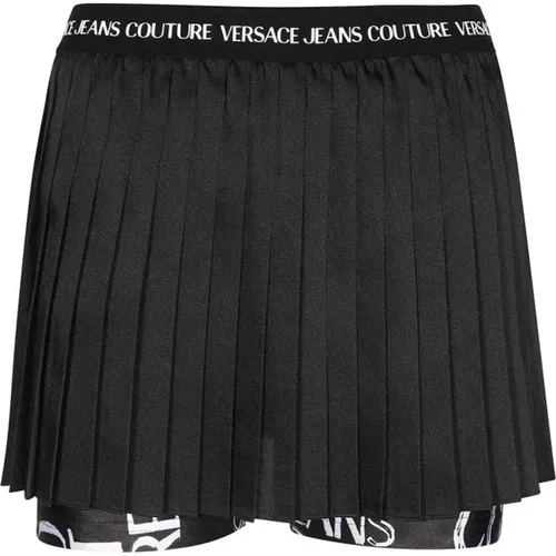 Short Shorts, female, , Size: XS Pleated High-Waisted Shorts - Versace Jeans Couture - Modalova