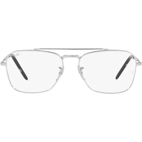 Glasses, male, , Size: 55 MM Silver Men`s Sunglasses - NEW Caravan RX 3636V - Ray-Ban - Modalova