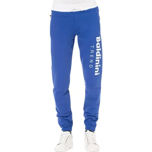 Blaue Fleece-Sport-Hose mit Logo , Herren, Größe: 2XL - Baldinini - Modalova