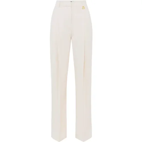 Straight Trousers, female, , Size: XS Wide Leg Pants in Light Crepe - Elisabetta Franchi - Modalova