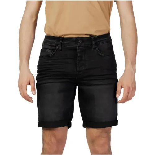 Schwarze Herrenshorts mit Reißverschluss und Knopf , Herren, Größe: M - Only & Sons - Modalova