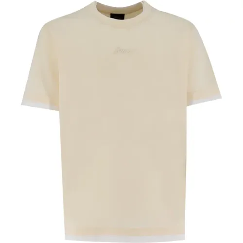 Besticktes Baumwoll-T-Shirt , Herren, Größe: XL - Brioni - Modalova