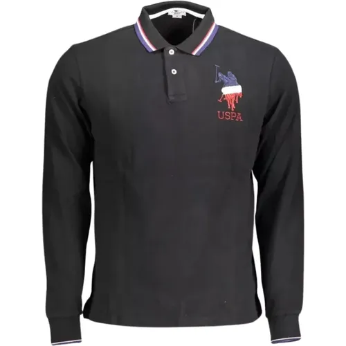 Elegantes Langarm-Polo mit Stickerei , Herren, Größe: XL - U.S. Polo Assn. - Modalova