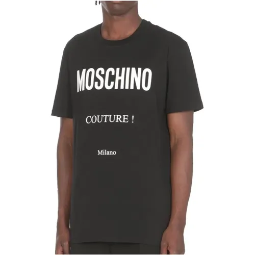 T-Shirts, male, , Size: XL Logo Print Cotton T-shirt - Moschino - Modalova