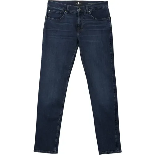 Stretch Tek Slim Jeans Dark , male, Sizes: W24, W31, W25, W29 - 7 For All Mankind - Modalova