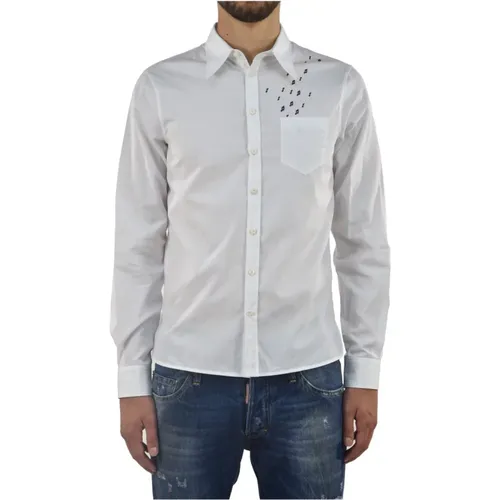 Elegantes Weißes Herren Logo Hemd Mod.S74DL0649S36275961 , Herren, Größe: L - Dsquared2 - Modalova