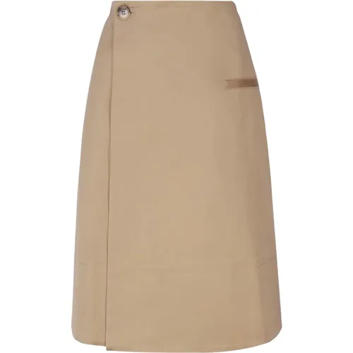 Beiger Twill A-Linien Rock , Damen, Größe: M - JW Anderson - Modalova