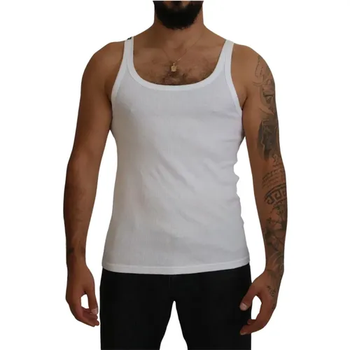 Cotton Tank Sleeveless Underwear T-shirt , male, Sizes: S - Dolce & Gabbana - Modalova
