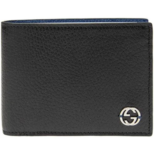 Bifold Leather Wallet and Blue Men's , male, Sizes: ONE SIZE - Gucci - Modalova