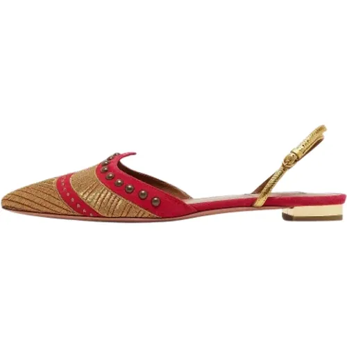 Pre-owned Flats, female, , Size: 8 US Pre-owned Leather flats - Aquazzura Pre-owned - Modalova