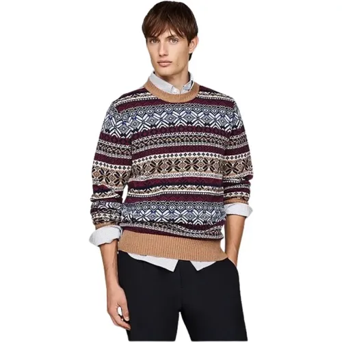 Fair Isle Wollmischung Jacquard Pullover , Herren, Größe: S - Tommy Hilfiger - Modalova