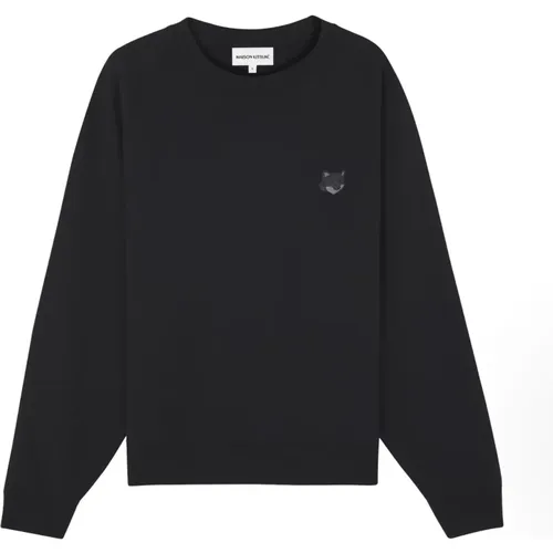 Fox Head Patch Baumwoll-Sweatshirt , Herren, Größe: L - Maison Kitsuné - Modalova