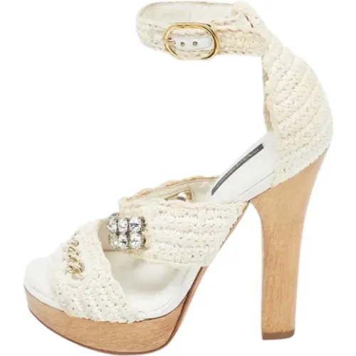 Pre-owned Lace sandals , female, Sizes: 4 UK - Dolce & Gabbana Pre-owned - Modalova