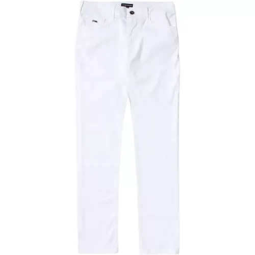 Weiße Kinderhose, 5 Taschen, Gerades Bein - Emporio Armani EA7 - Modalova