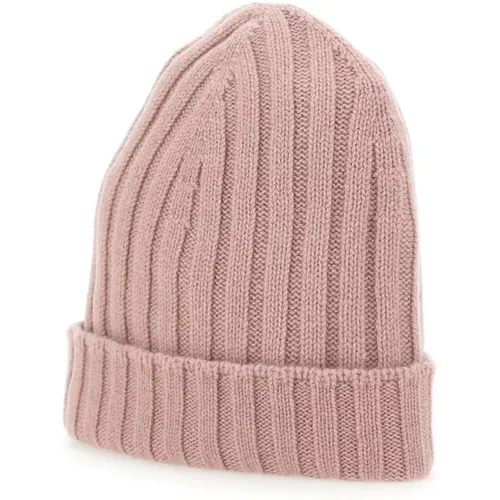 Beanies, male, , Size: ONE SIZE Cashmere Ribbed Hat - Gran Sasso - Modalova