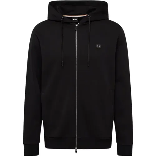 Herren Zip-Sweatshirt Marine , Herren, Größe: M - Hugo Boss - Modalova