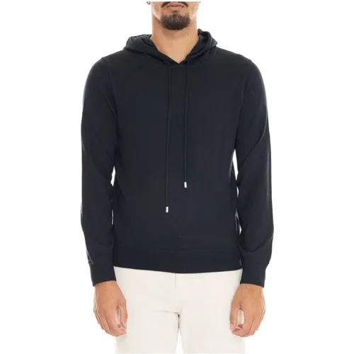 Zip-throughs, male, , Size: XL Merino Wool Hooded Sweatshirt - Gran Sasso - Modalova