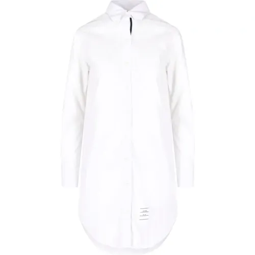Weiße Baumwollhemdkleid , Damen, Größe: XS - Thom Browne - Modalova