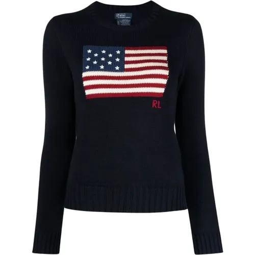 Blaue Pullover Flag Pullover , Damen, Größe: XS - Ralph Lauren - Modalova