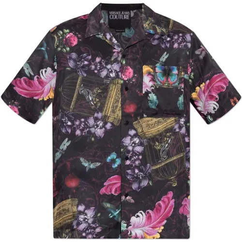 Short Sleeve Shirts, male, , Size: L Shirt with colorful print - Versace Jeans Couture - Modalova